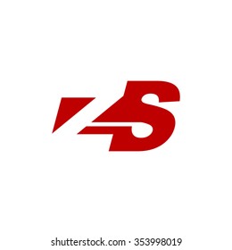 ZS negative space letter logo red