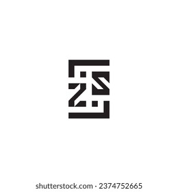 ZS square concept retro logo in high quality professional design that will print well across any print media
