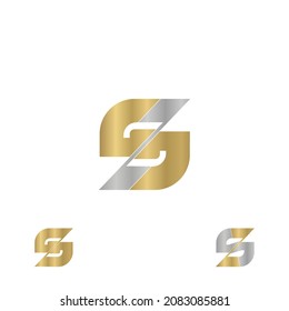 ZS, SZ initial based alphabet icon logo design