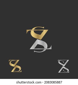 Diseño del logotipo del icono del alfabeto basado en el código ZS, SZ