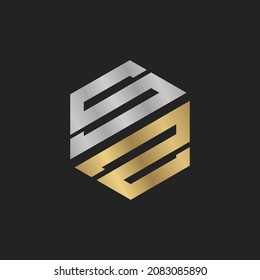 ZS, SZ initial based alphabet icon logo design