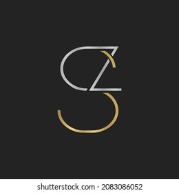 ZS, SZ initial based alphabet icon logo design
