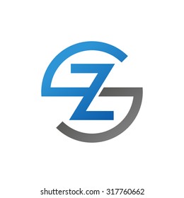 ZS SZ initial company circle S logo blue