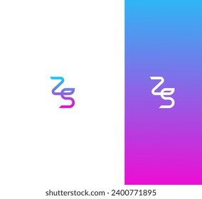 ZS, elementos de plantilla de diseño de logotipo de letras SZ. Logo de la letra digital abstracta moderna. Ilustración vectorial. Nuevo logo moderno.