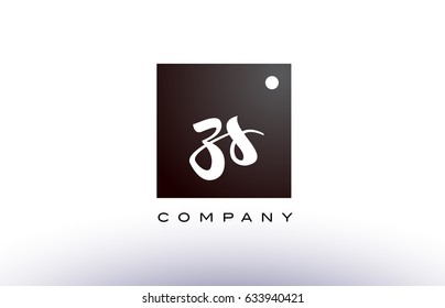 ZS Z S black white handwritten handwriting alphabet company letter logo square design template dot dots creative abstract
