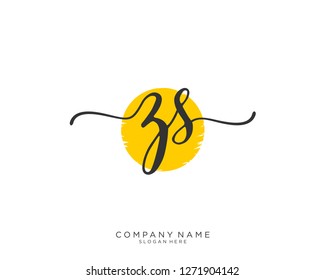 ZS Z S Initial handwriting logo vector