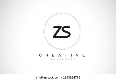 ZS Z S Logo Design with Black and White Creative Icon Text Letter Vector.