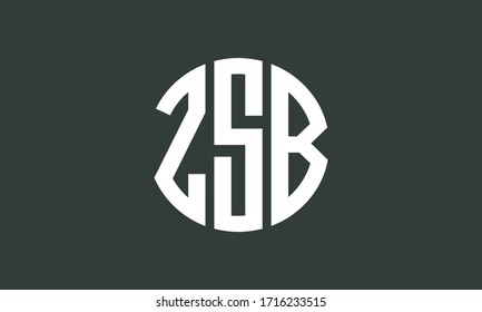 ZSB Circle Emblem Abstract Monogram Letter Mark Vector Logo Template