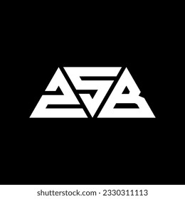 ZSB triangle letter logo design with triangle shape. ZSB triangle logo design monogram. ZSB triangle vector logo template with red color. ZSB triangular logo Simple, Elegant, and Luxurious design.