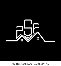 ZSF Real State logo design, ZSF simple and modern logo. ZSF luxurious alphabet design  