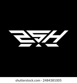 ZSH-Buchstaben-Logo-Vektorgrafik-Design, ZSH schlicht und modern Logo. Luxuriöses ZSH Alphabet Design  