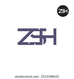 Diseño de monograma de letra de logotipo ZSH