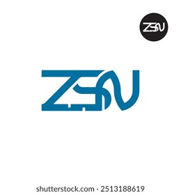Design de Monograma de Letra de Logotipo ZSN