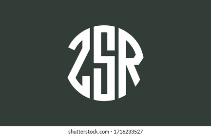 ZSR Circle Emblem Abstract Monogram Letter Mark Vector Logo Template