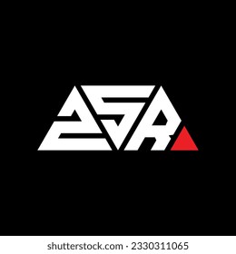ZSR triangle letter logo design with triangle shape. ZSR triangle logo design monogram. ZSR triangle vector logo template with red color. ZSR triangular logo Simple, Elegant, and Luxurious design.