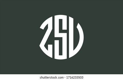 Plantilla de logotipo de marca vectorial de letra monograma abstracta ZSV