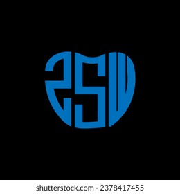 ZSW letter logo creative design. ZSW unique design.
