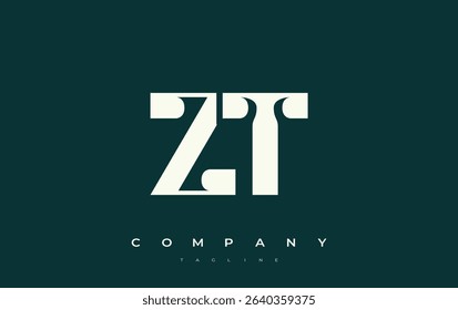 ZT Abstract Geometric Logo Design. Modern and elegant logo design with simplistic typography elements, showcasing branding excellence.