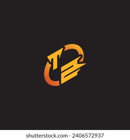 ZT combination letter unique initials logo esport for gaming team, youtube, twitch