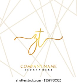 ZT Initial Handwriting logo template vector