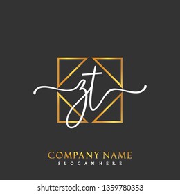 ZT Initial Handwriting logo template vector