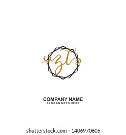 ZT Initial handwriting logo vector 