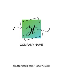 Plantilla de escritura tipográfica del logotipo inicial de ZT