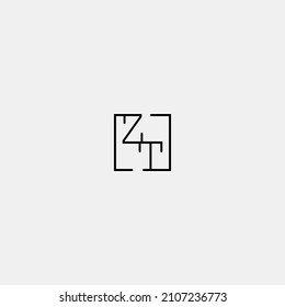 ZT initial logo in line concept in high quality professional design that will be best for companies