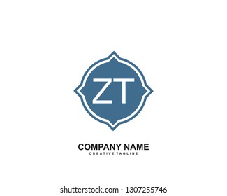 ZT initial logo template vector