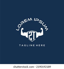 ZT initial monogram for fitnes or gym logo with creative style design