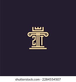 Erstmaliges Mono-Logo von ZT für Anwaltskanzlei mit Säulenbilddesign