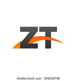 ZT initial overlapping swoosh letter logo black orange
