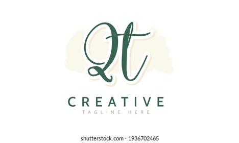 ZT Initials, handwriting logo vector