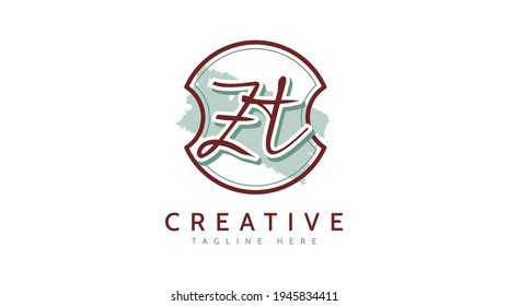 ZT Initials, handwriting logo vector