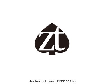 The zt initials logo inside the black shovel