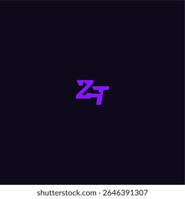 ZT letter cool and sporty design techno sport logo with bold monogram style