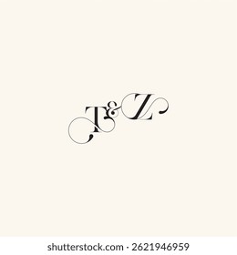 ZT letter elegancy and beauty in one look wedding caligraphic logo with monogram concept