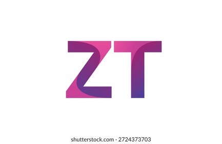Logotipo del monograma del gradiente de la letra de ZT para la marca moderna del negocio