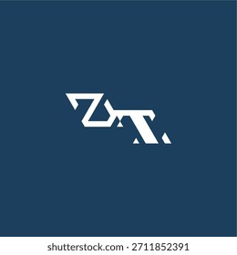 ZT letra inicial esport concepto de diseño minimalista techno estilo monograma moderno logo