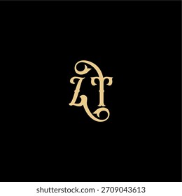 ZT letter initial royal concept Barock style design monogram modern logo