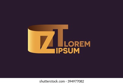 ZT letters logo, Z and T letters logo alphabet design.