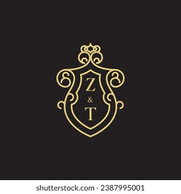 ZT line vintage initial logo in high quality professional design that will print well across any print media