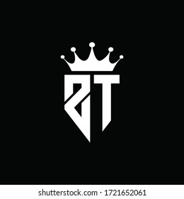 Estilo de emblema monograma del logotipo ZT con plantilla de diseño de forma de corona
