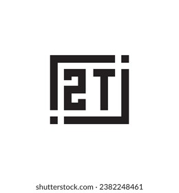 ZT minimalist geometric symbol logo in high quality professional design that will print well across any print media