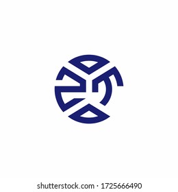 ZT monogram logo with abstract shapes in modern style design template