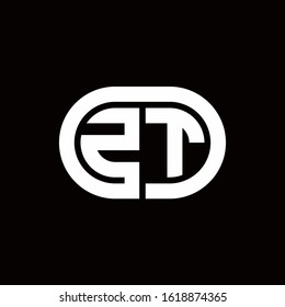 ZT monogram logo with an oval style on a black background