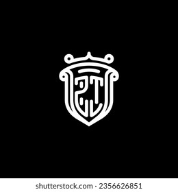 ZT shield initial monogram with high quality professional design that will print well