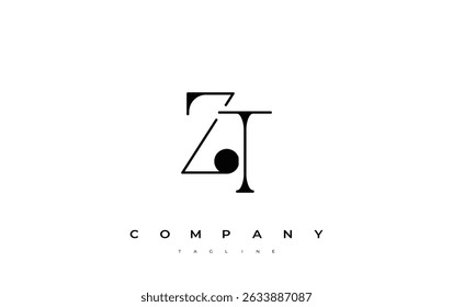 ZT Typography Logo Design. Stylish monogram design depiction featuring the letters Z and T combined in an artistic signature style, delivering a unique and creative visual representation.
