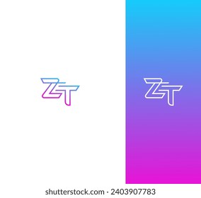 ZT, TZ letter logo design template elements. Modern abstract digital alphabet letter logo. Vector illustration. New Modern logo.