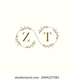 ZT wedding infinity in elegant monogram with high quality professional design that will print well